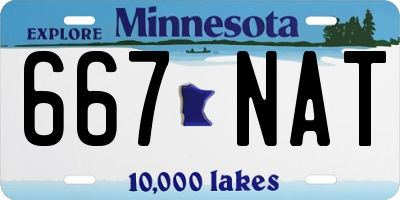 MN license plate 667NAT