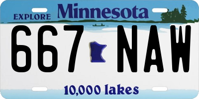 MN license plate 667NAW