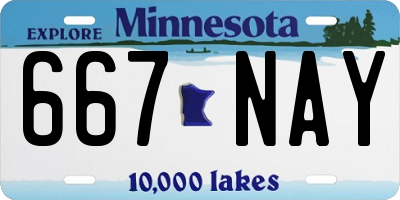 MN license plate 667NAY
