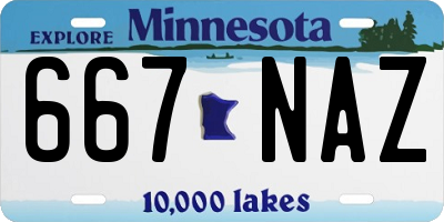 MN license plate 667NAZ