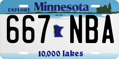 MN license plate 667NBA