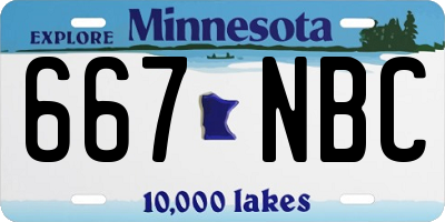 MN license plate 667NBC