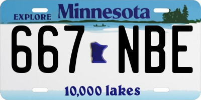 MN license plate 667NBE