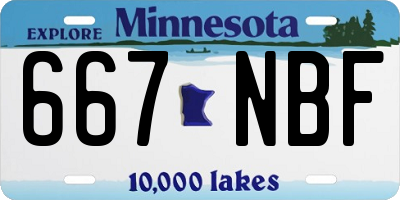 MN license plate 667NBF