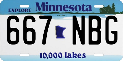 MN license plate 667NBG