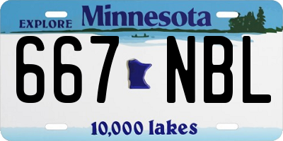MN license plate 667NBL