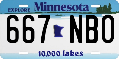 MN license plate 667NBO