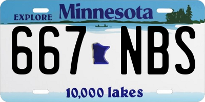 MN license plate 667NBS