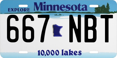 MN license plate 667NBT