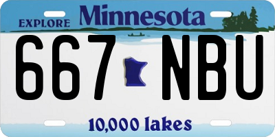 MN license plate 667NBU