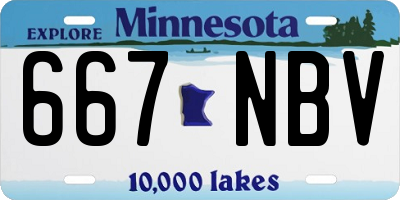 MN license plate 667NBV