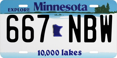 MN license plate 667NBW