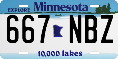 MN license plate 667NBZ