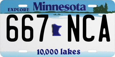 MN license plate 667NCA