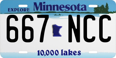 MN license plate 667NCC