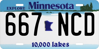 MN license plate 667NCD