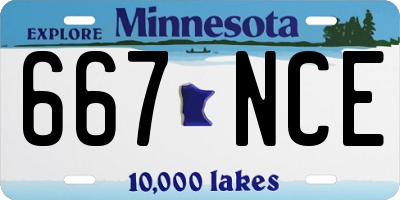 MN license plate 667NCE
