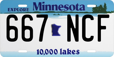 MN license plate 667NCF