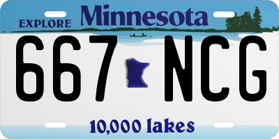 MN license plate 667NCG