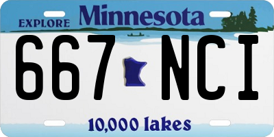 MN license plate 667NCI