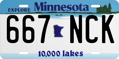 MN license plate 667NCK