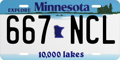 MN license plate 667NCL