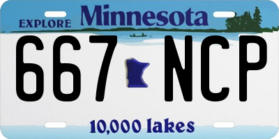 MN license plate 667NCP