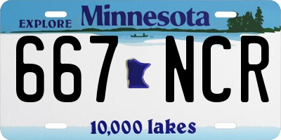 MN license plate 667NCR