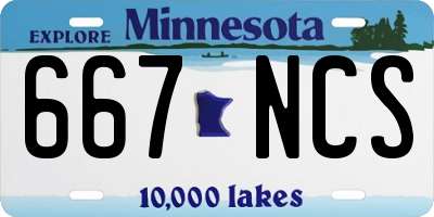 MN license plate 667NCS