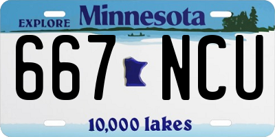 MN license plate 667NCU