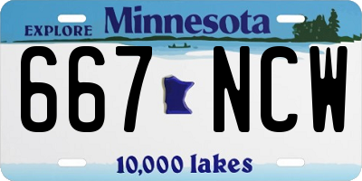 MN license plate 667NCW
