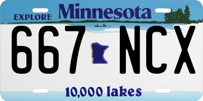 MN license plate 667NCX
