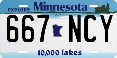 MN license plate 667NCY