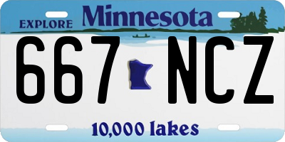 MN license plate 667NCZ