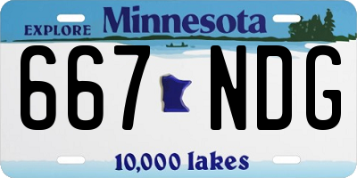 MN license plate 667NDG