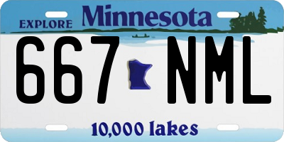 MN license plate 667NML