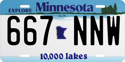 MN license plate 667NNW