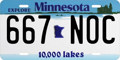 MN license plate 667NOC