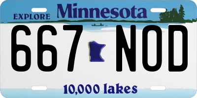 MN license plate 667NOD
