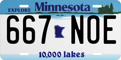MN license plate 667NOE