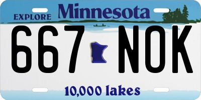 MN license plate 667NOK