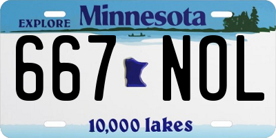 MN license plate 667NOL