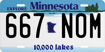 MN license plate 667NOM