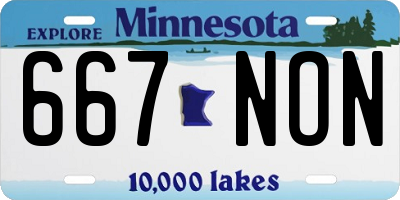 MN license plate 667NON