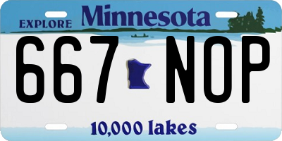 MN license plate 667NOP