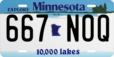 MN license plate 667NOQ