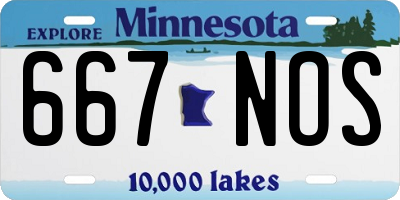 MN license plate 667NOS