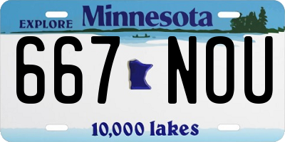 MN license plate 667NOU
