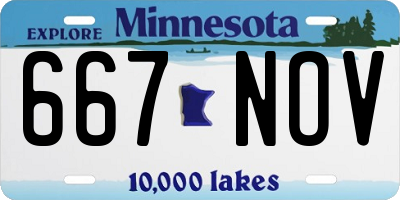 MN license plate 667NOV