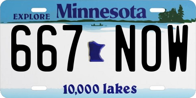 MN license plate 667NOW